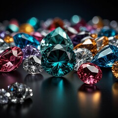 Colorful diamonds and crystal jewelry 