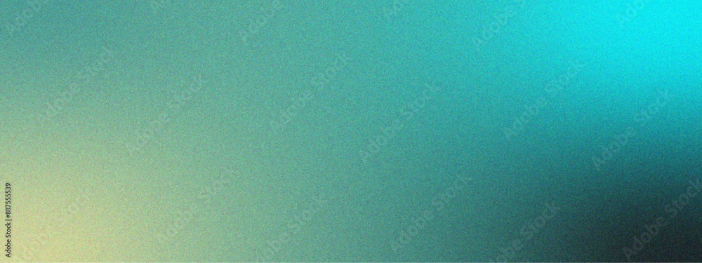 Poster Elegant Blue and Green Gradient Background with Subtle Yellow Tones. Turquoise glowing noise texture poster backdrop design. Texture empty pattern with copy space.