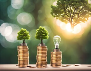 Concetto di risparmio energetico con energia verde e rinnovabile, risparmio di denaro