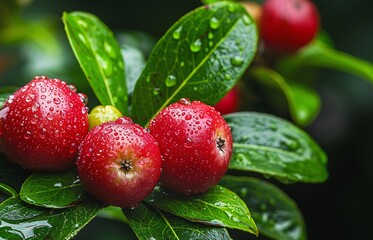 Obraz premium Appleberry - Petite sugary fruit resembling a miniature apple discovered in Australian woodlands.