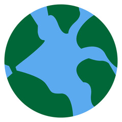 2D Green Earth Globe