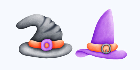 Cute Watercolor Halloween Clipart - Trick or Treat Illustration