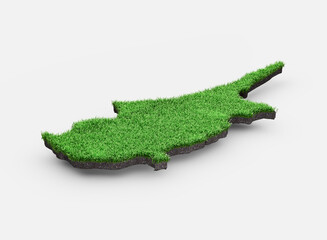 Cyprus Map Soil Land Geology Cross Section Green Grass And Rock Ground Texture 3d Illustration