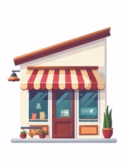 Obraz premium Shop symbol. Basic depiction of a store perfect for directories, shopping apps, and commercial services. Drawing.