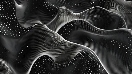 Naklejka premium Dotwork abstract background, black and white on grain texture