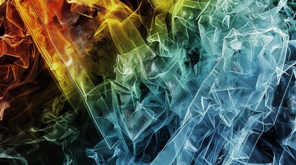 Naklejka premium Abstract Ice Crystals - Close-up shot of abstract ice crystals, capturing the intricate details and textures of frozen water.
