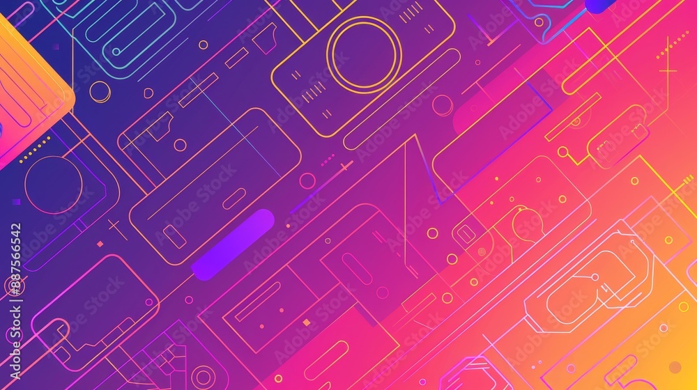 Poster abstract technology background - abstract technology background with geometric shapes and lines in v