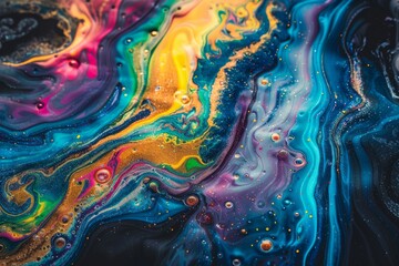 Colorful fluid abstract pattern with vibrant marbling effect dynamic modern digital art