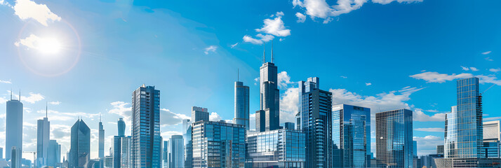 a business district daylight in an occidental and modern city