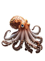 Obraz premium 3d animation octopus on white