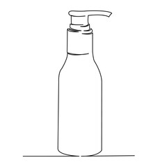 continuous single drawn one line bottle hand-drawn picture silhouette. Line art. Doodle