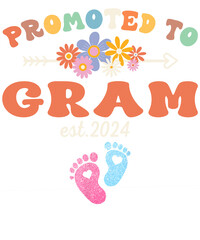 A colorful design announcing a new grandmother with the text 