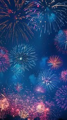 Fototapeta premium Colorful Fireworks on twilight background 
