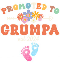 Colorful graphic design celebrating a new grandpa with the text 