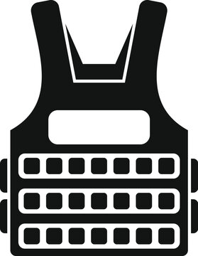 black bulletproof vest icon clip art preview