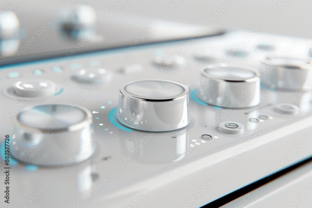Poster Modern Digital Interface Design Featuring Sleek Glass Elements and Sophisticated Semi-Transparent Buttons