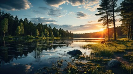 Fototapeta premium beautiful nature landscape panoramic photo