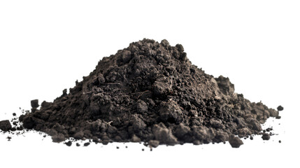 Pile of dirt on a transparent background