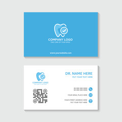 Dental business card template use in presentation for company or clinic. dental health concept. medical health and dentistry concept. vector design.