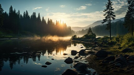 Fototapeta premium beautiful nature landscape panoramic photo