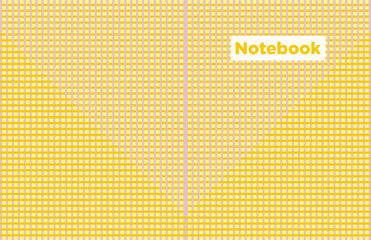 Naklejka premium Seamless yellow grid background notebook cover printing cmyk color, line pattern for school copy. 