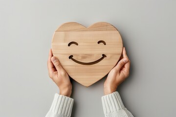 Hands holding a heartshaped speech bubble, symbolizing the care and attention given to someones words, compassionate listening