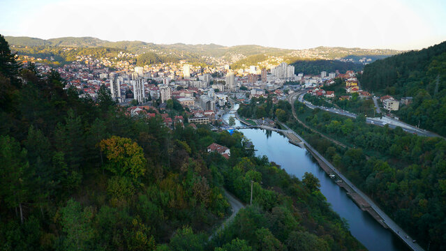 Panorama of the City of Uzice in Western Serbia
