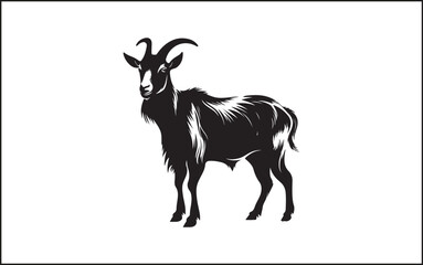 Premium Vector | Simple goat silhouette vector in isolated white background Goat silhouettes set, large pack of vector silhouette design, isolated white background