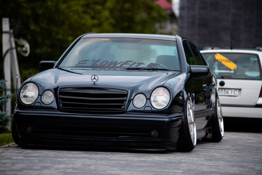 Lviv, Ukraine - 07.07.2024: PopKorn Cars Fest 3.0. Cars tuning and stance festival. Low ride cars