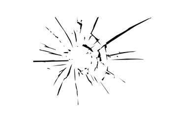 Obraz premium Cracked texture on glass. Broken glass surface on white background.