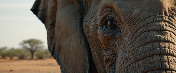 Obraz premium Close-up of an adult elephant in Bela Bela, Limpopo.
