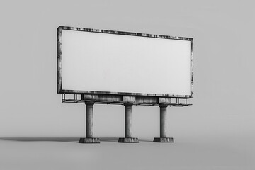 Obraz premium A blank billboard isolated on a grey background. Ready for your message.