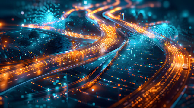 A digital transformation roadmap with key milestones and objectives, highlighting the process of integrating technology into traditional business models, Digital transformation strategy concept