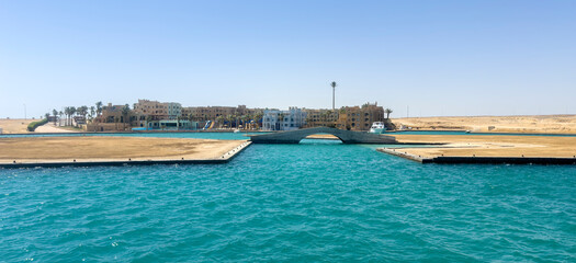 view of the port ghalib in marsa alam, red sea egypt