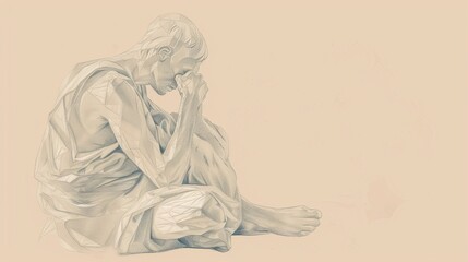 Psalms 43: Plea for Vindication, Seeking Guidance, Light and Truth, Hope in Deliverance and Presence - Biblical Illustration with Beige Background and Copyspace for Religious Content