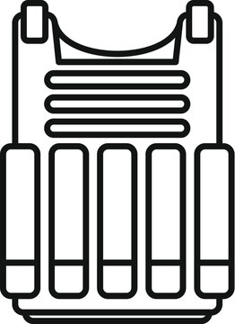 recommend clip art: Line drawing of a bulletproof vest, providing safety and security