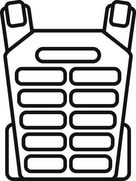 recommend clip art: Line drawing of a bulletproof vest providing safety and protection