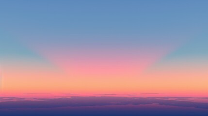 Cloudless Sunset: At dusk, a clear sky showcases the sun setting, blending warm hues near the earth with cooler shades higher up, creating a tranquil and vivid twilight scene.
