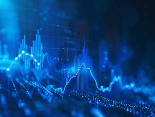 a blue graph on a computer screen