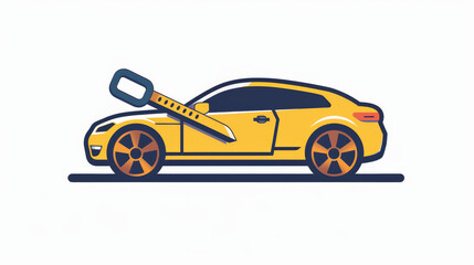 Fototapeta premium Repair Icon A wrench and gears, or a spanner and cogwheel. Vector illustration.