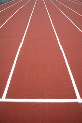 Fototapeta premium empty athletes running track outdoors