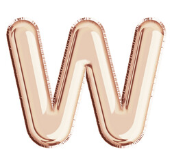 Obraz premium Rose gold foil balloon English letter W