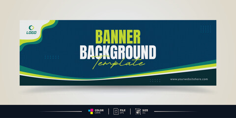 company banner design template with blue color and dynamic shapes