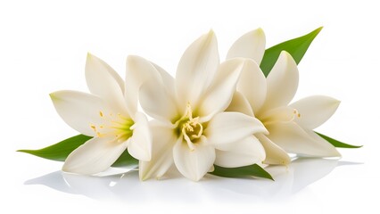 Naklejka premium Vanilla flower on white background, AI Generted