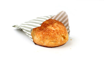 Fresh baked choux pastry cakes with cream filling , cream puff, good for article
