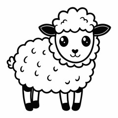 Sheep icon vector silhouette illustration