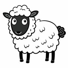 Sheep icon vector silhouette illustration