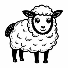 Sheep icon vector silhouette illustration