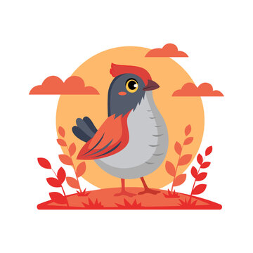 cartoon bird orange sun background clip art preview