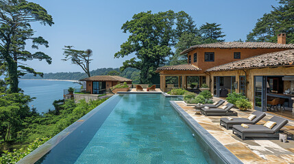 Fototapeta premium Luxury at its Peak Stunning Hotel with Rooftop Pool